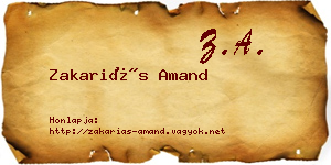 Zakariás Amand névjegykártya